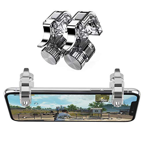 Newseego for Mobile Game Controllers, Phone Triggers for Mobile Phone, Sensitive Controller Joysticks Aim & Fire Trigger Keys for Rules of Survival (1 Pair Mobile Triggers) - color: Transparent
