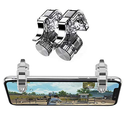 Newseego for Mobile Game Controllers, Phone Triggers for Mobile Phone, Sensitive Controller Joysticks Aim & Fire Trigger Keys for Rules of Survival (1 Pair Mobile Triggers) - color: Transparent