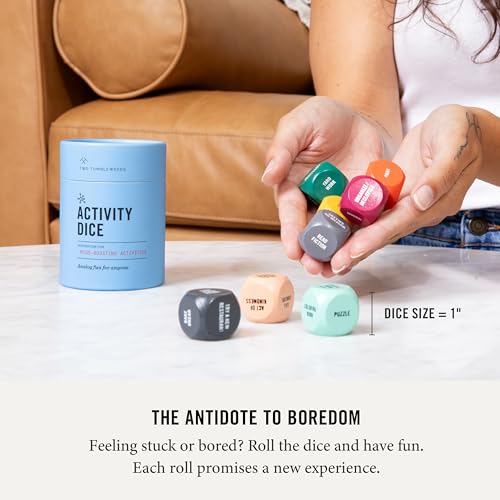 Two Tumbleweeds Mood-Boosting Activity Dice – Set of 9 Dice | 54 Screen-free Activities – Mindfulness & Wellness Gift for Adults, Teens, & Employees – Therapy Office Must Haves
