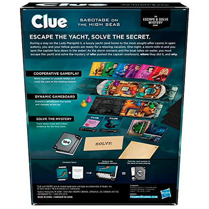 Hasbro Gaming Clue Board Game Sabotage on The High Seas, Escape Room Game, Murder Mystery Games, 1-6 Players, 10+ (Amazon Exclusive) - style: Sabotage on the High Seas