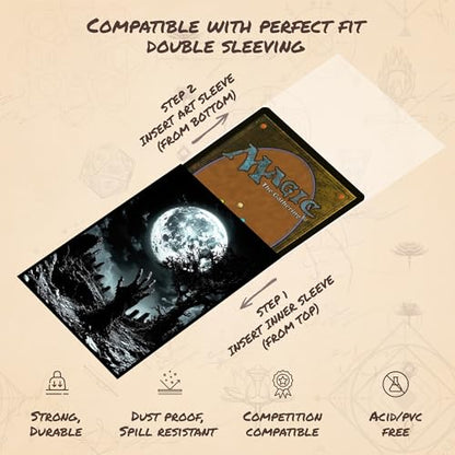 Moonlit Zombie - MTG Card Sleeves, 104ct, Standard Size, Smooth | Perfect for Double Sleeving, Smudge Resistant Matte Back, Standard 66x92mm - Compatible with Magic The Gathering & TCG Cards