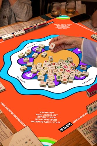 Mahjong Mat with Rule, 31.5x31.5Inch American Mahjongg Table Mat (Orange) | Anti-Wrinkle&Foldable Neoprene Mahjongg Travel Mat for Table with Learning Rule, Anti-Slip Noise Reduction Includes Carry Bag - color: Orange