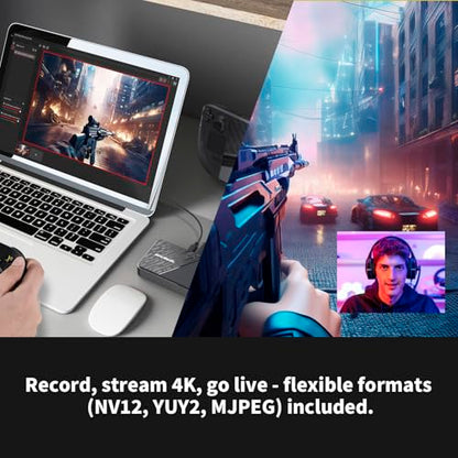 AVerMedia Capture Card for Streaming, 4K60 HDR Passthrough, 1080p60 Video Recording, Ultra-Low Latency Game Streaming for Switch 2, Xbox, PS5, PC on Twitch, OBS, Win11, Mac - StreamLine MINI+ GC311G2 - size: 1080p60 - GC311G2