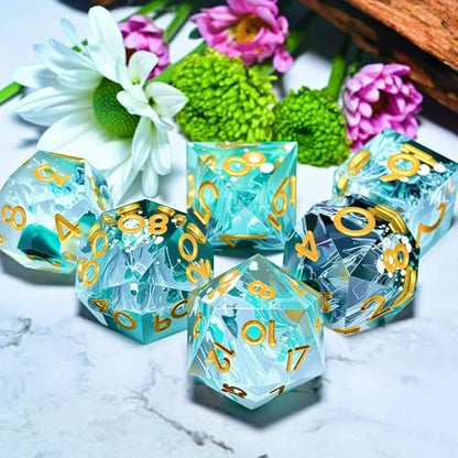 Dungeons and Dragons dice Set DND, polyhedral D&D Resin dice Set, Suitable for Role-Playing dice Game RPG Pathfinder DND dice Set - color: Resin Cloud Line