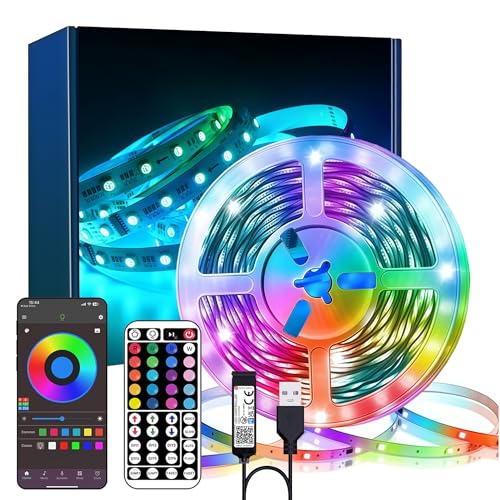 NBBUFF 32.8 ft Smart RGB LED Strip Lights，Control via App or Remote，Features Music Sync and Timer Functions，Perfect for Creating Ambiance in Bedrooms, Living Rooms, Christmas Parties, Home Decor - size: 32.8FT