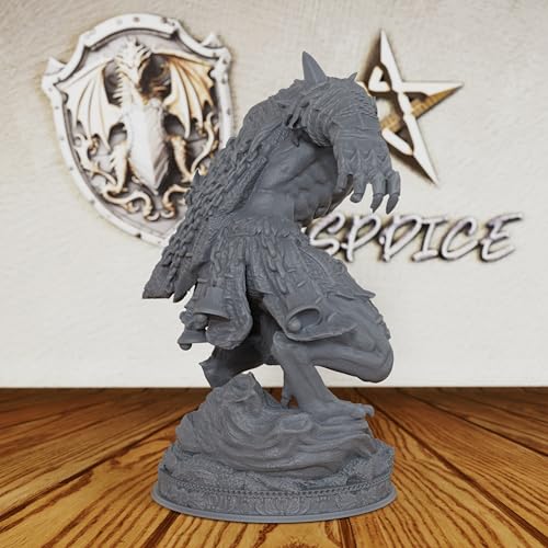 AUSPDICE Terrifying 28mm Unpainted Werewolf Figure - Customizable Fantasy Miniature for DND & Horror Tabletop RPG Campaigns - Monster Model for Painting & Gaming-AS162