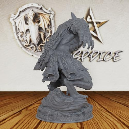 AUSPDICE Terrifying 28mm Unpainted Werewolf Figure - Customizable Fantasy Miniature for DND & Horror Tabletop RPG Campaigns - Monster Model for Painting & Gaming-AS162