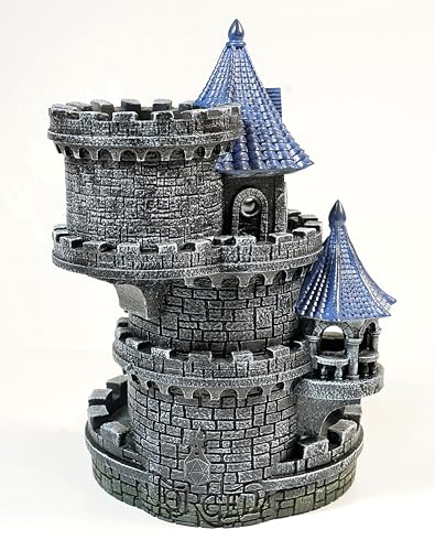 Forged Dice Co. Wizard's Castle Dice Tower - Hand Painted - Fits Dungeons and Dragons Dice - Blue - color: Blue Wizard