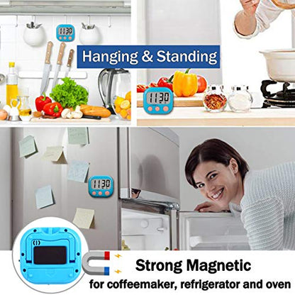 2 Pack Kitchen Timers Loud Ring Digital Timers for Cooking Magnetic Blue - color: Blue