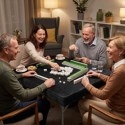 Frienda Game Table Cover Felt Game Tablecover Folding Tablecloth for Card for Playing Poker Cards Mahjong Puzzles Board Games, Table Not Included (Black,34 x 34 x 4 Inch) - color: Black