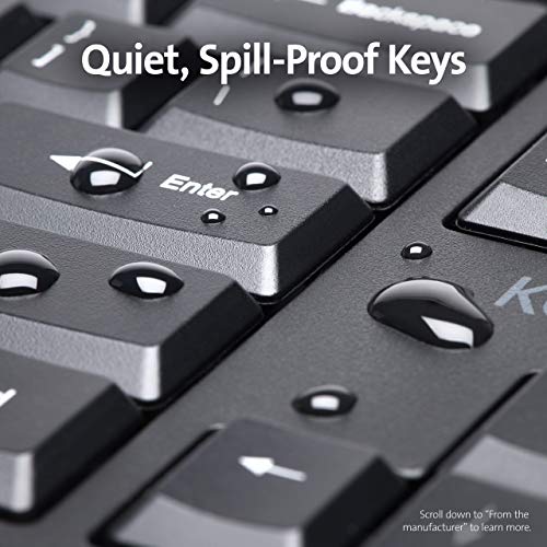 Kensington Pro Fit Ergonomic Wireless Keyboard and Mouse - Black (K75406US) | Contoured ergonomic design, wireless connection, matching keyboard and mouse combo - style: wireless keyboard + mouse