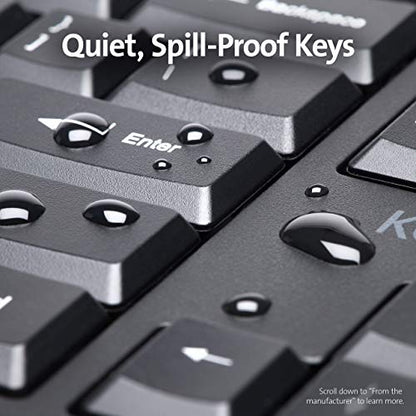 Kensington Pro Fit Ergonomic Wireless Keyboard and Mouse - Black (K75406US) | Contoured ergonomic design, wireless connection, matching keyboard and mouse combo - style: wireless keyboard + mouse