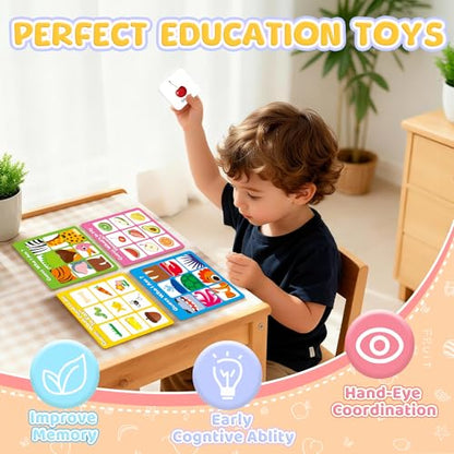 Magnetic Feature Matching Game Set with 4 Sortiing Mats, Memory Game for Kids Ages 2-4, Toddlers Sorting Toys for Kids 3 4 5, Special Education Classroom Supplies