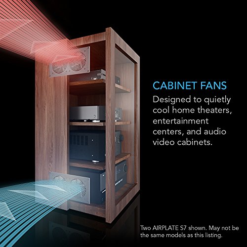 AC Infinity AIRPLATE S3, Quiet Cooling Fan System 6" with Speed Control, for Home Theater AV Cabinets (Pack of 2) - size: Single 120 (Pack of 2)