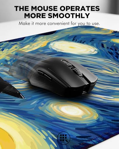 Mouse Pad, Desk Mat, 31.5x11.8in Large Mousepad | Desk Pad with Stitched Edge & Rubber Non-Slip Bottom, Gaming Mouse Pad, Mousepad for Home, Office, Blue Starry Sky Cat - color: Blue Starry Sky Cat