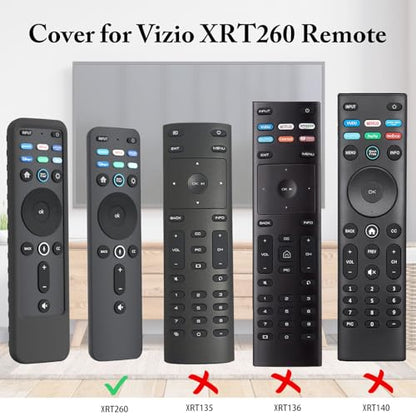 Case for Vizio XRT260 Voice Remote Control 2023/2021, Cover for VIZIO XRT260 Smart TV Remote Silicone Skin Sleeve Black - color: Non-Glow Black