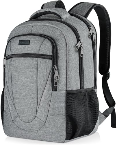 BIKROD 45L Extra Large Travel Laptop Backpack for Men and Women, Carry on Back Pack Fit 18.4 IN Laptop, Grey, Gift - color: Grey, size: 18.4 Inch