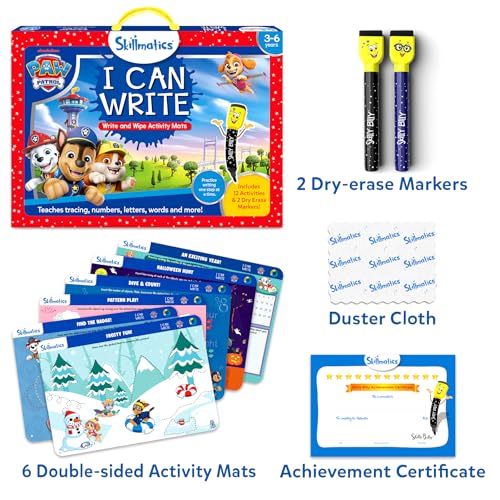 Skillmatics I Can Write PAW Patrol - Reusable Preschool Learning Activities, Educational Toy and Game, Back to School Supplies, Gifts for Students, Kids, Toddlers Ages 3, 4, 5, 6 - style: 4. I Can Write PAW Patrol
