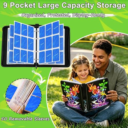 Card Binder for Cards, 9-Pocket Trading Card Binder with 50 Removable Sleeves Fits 900 Cards, Great Creative Design Card Collection Binder Album Gift for Boys Girls Aged 4 to 16 (900 Cards Purple) - color: 900 Cards Purple