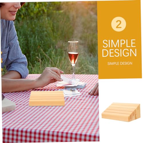 2pcs Wooden Card Holder Stand Stylish Table Display Base for Game Cards Multi-Functional Slot Design for Home Decor Practical Material