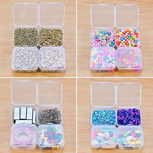 Mathtoxyz 36PCS Organizer Box, Small Organizers and Storage Containers Rectangle Holder Plastic Cases for Clay Beads Bracelet Making DIY Jewelry Craft Nail