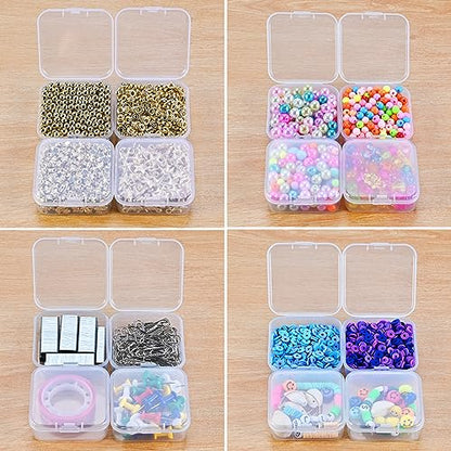 Mathtoxyz 36PCS Organizer Box, Small Organizers and Storage Containers Rectangle Holder Plastic Cases for Clay Beads Bracelet Making DIY Jewelry Craft Nail