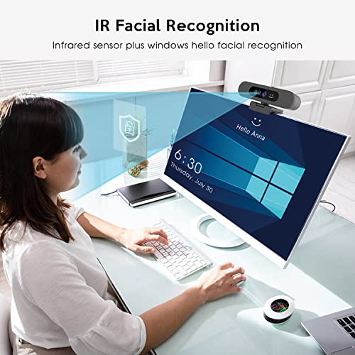 TOALLIN 1080P Webcam for Windows Hello Face Login, IR Facial Recognition | Webcam with Microphone, Computer Camera, Wide Angle View USB Web Camera with Privacy Cover - style: 1080P Webcam with Windows Hello