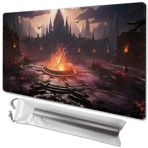 MTG Playmat Size 24x14in Free Storage Bags Non-Slip Backing Printing, Ideal for Card Game Enthusiasts TCG Playmat (Celestia,No with Zone) - color: Celestia-no With Zone