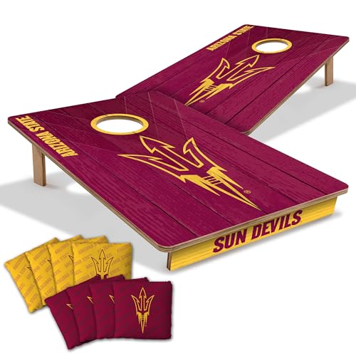 YouTheFan NCAA 2’ x 3’ Wood Cornhole Game with Logo Bags - color: Arizona State Sun Devils