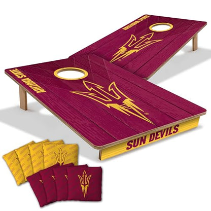 YouTheFan NCAA 2’ x 3’ Wood Cornhole Game with Logo Bags - color: Arizona State Sun Devils