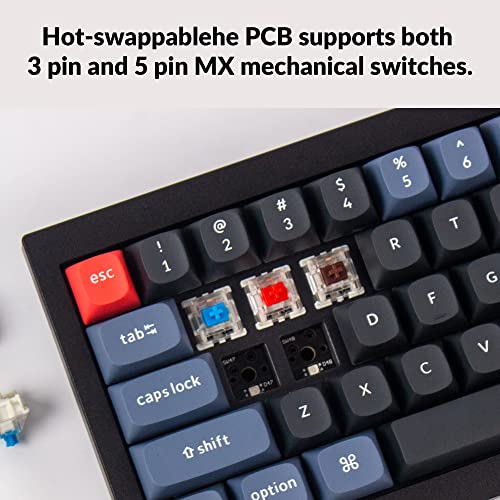 Keychron Q4 Wired Custom Mechanical Keyboard, QMK/VIA Programmable Macro, Full Aluminum, Hot-Swappable Gateron G Pro Blue Switch, 60% Layout Double Gasket Compatible with Mac and Windows - Black - color: Black (Gateron G Pro Blue Switch)