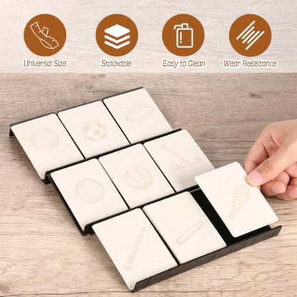 12 Pcs Trading Card Risers for Display Case, Acrylic Display Risers for Sports Cards, Black Tiered Display Stand for Cases & Retail Glass, Graded Card Display Stand for Cardshow Vendor
