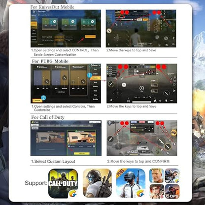 PUBG Mobile Triggers 13 in 1 Combo, 4 Gaming Triggers Mobile Phone Game Controller for PUBG/Knives Out/Call of Duty/Rules of Survival, Aim & Fire Trigger for iPhone & Android Phone (Boy) | L2R2 gaming trigger, compatible with iPhones & Android Cell Phones