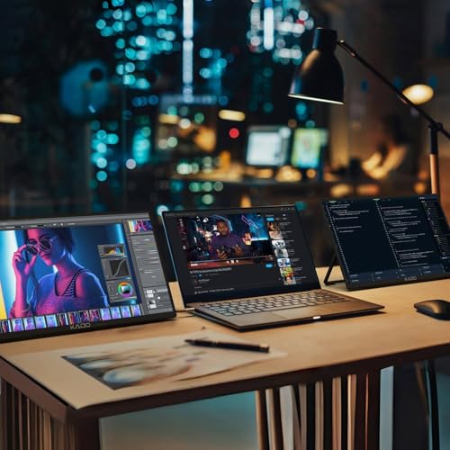 Kado 15.6" 1080p 75Hz Portable Monitor for Laptop, 100% sRGB Second Display | FHD 45W Reverse Charge HDMI USB-C IPS Laptop Screen Extender, 180° Kickstand for PC, Mac, Dex, Tablet, Xbox, PS4/PS5, Switch - style: FHD 100% sRGB