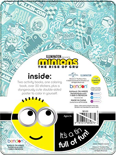 Minions Rise of Gru Despicable Me Activity Tin with Coloring Book, Stickers, Markers, and Poster AS47657