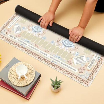 party greeting Chinoiserie Mahjong Mat with Black Carrying Bag 31.5 x 31.5 in Multi Purpose Game Table Cover Anti Slip and Noise Reduction for Mahjong Poker Board Card Dominoes Games(Beige) - color: Beige