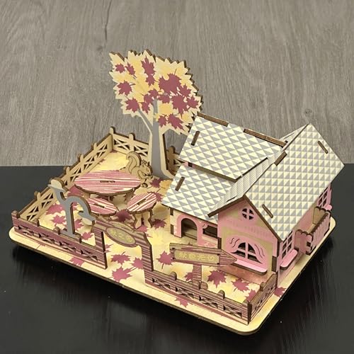 Log Cabin Mini House 3D Wooden Puzzle Building Kit for Adults Teens | Laser-cut eco wood decor gift for teens & adults 14+, mostly glue-free assembly house building craft