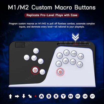 VILCORN Leverless Arcade Stick, All-Button Fighting Controller for PC Steam, PS4, Xbox, Switch/Switch2, Android ios T8 SF6 Game Keyboard with Macro & Turbo