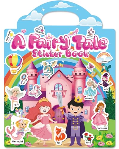Walenced Reusable Sticker Book for Toddlers, Travel Stickers for Kids, Toddler Craft Activities Toys, Birthday Gifts for Boys & Girls - style: Fairy