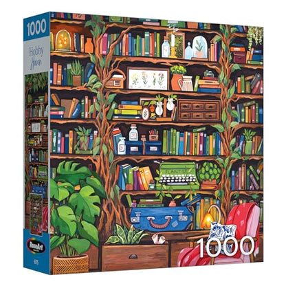 RoseArt Hobby Haven Bookshelf 1000 Piece Jigsaw Puzzle | 19.25" x 26.625" Finished Size, Fully Interlocking Pieces, Bonus Poster Included, Made in USA - style: Bookshelf