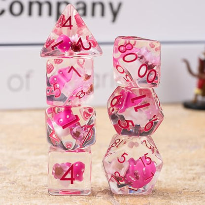 Polyhedral D&D Dice Mushroom Dice,Resin Mushroom&Flower DND Dice Set for Dungeons and Dragons MTG RPG Board Games for 15 Years and Up - color: Mushrooms-flower