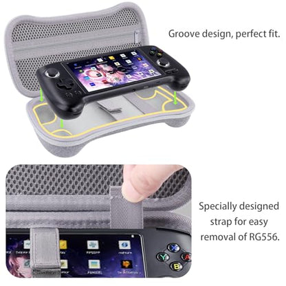 khanka Hard Travel Case Replacement for Anbernic RG556 Retro Handheld Game Console,Case Only. (Grey) | Hard Shell Protection, Smooth Zipper Opening, Secure Custom Fit, Travel-Ready Portable Storage, Protective Case Only - style: Grey