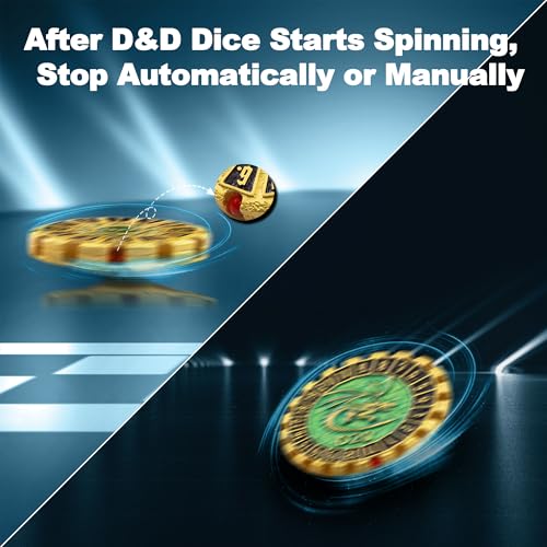 Metal DND Dice Set Spinning Dungeons and Dragon Dice Set Metal Dragon Polyhedral Magic 7 PCS Dice Set with Gift Box for Dungeons and Dragons Table Games Play Cards MTG(GyroDice_Pearl Gold Black) - color: Spinning Dice_pearl Gold Black