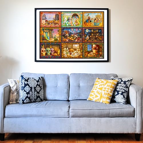 Think2Master Holiday Collage 500 Pieces Very Large Pieces Jigsaw Puzzle: 13+, Teens, Adults & Seniors. A Year of Celebration an Excellent Present for Birthdays, Christmas. Size: 26.8” X 18.9” - style: Holidays & Vacations