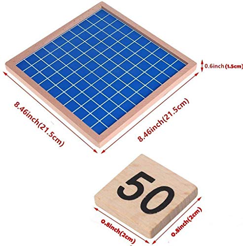 CICITOYWO Wooden Hundred Board Montessori Math Counting Toys, 1-100 Numbers Kindergarten Preschool Learning Educational Game for Toddler Kids (Hundred Board)