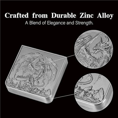 Foldable Spinner Metal DND Dice Set – Compact Elegant Design with D4, D6, D8, D10, D12, D20, D% for TTRPG - color: Ancient Nickel