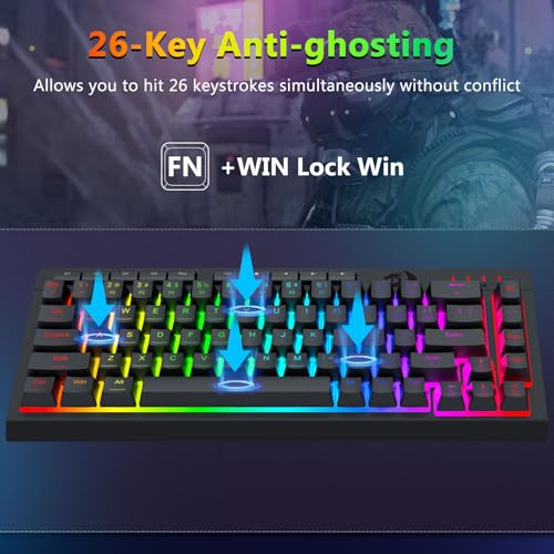 Redragon 60% Wired Gaming Keyboard and Mouse Combo, RGB Backlit, Black | Mini Macro Membrane Keyboard with Anti-Ghosting & Multimedia Keys + 8000 DPI Programmable Optical Mice for PC Laptop