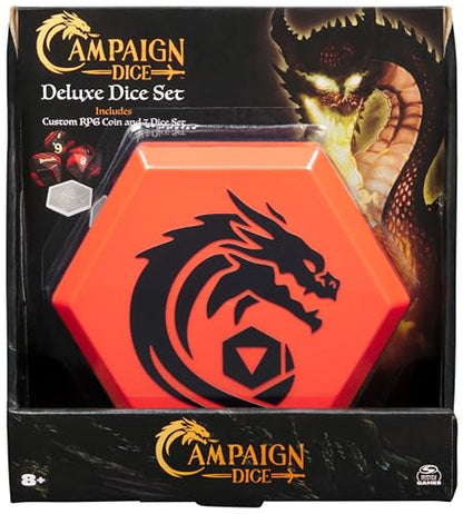 Spin Master Games, Campaign Dice, Premium Dice to Go, Set of Polyhedron Dice for RPG & Board Games, Storage Case, DND Dungeons and Dragons, MTG Magic The Gathering, for Ages 8 & Up - color: Campaign Dice Deluxe