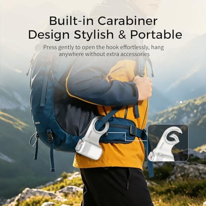 Upgraded Mag-Safe Magnetic Camera Handle Grip with Extended Magnetic Phone Mount with Carabiner & Thumb Rest, Detachable Rechargeable Shutter Remote Compatible with iPhone Pro Max for Video Calls/TK - color: White, size: ARCO Biner