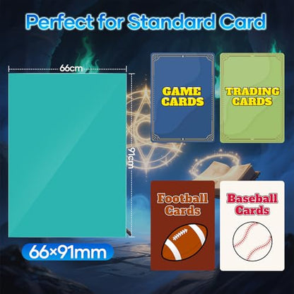 500 Count Card Sleeves, Matte Magic Card Sleeves, Smooth Shuffle & Tear Resistant, Fit for MTG, TCG, CCG (Cyan) - color: Cyan, size: 500 Pack